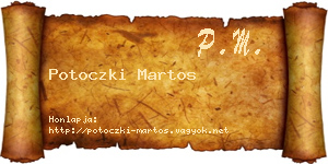 Potoczki Martos névjegykártya